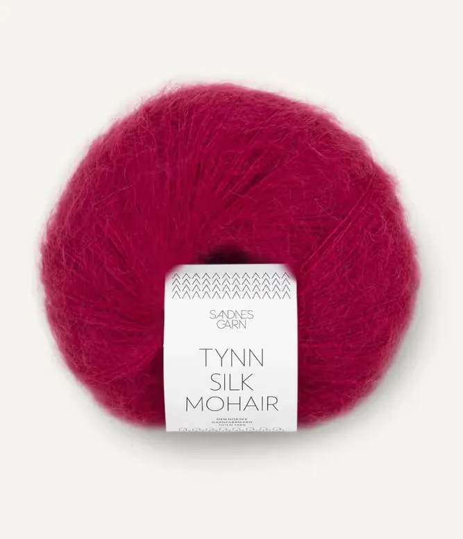 Tynn Silk Mohair i fargen Rumba red 4255